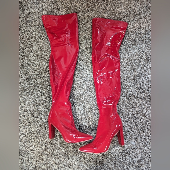 Shoes - Red thigh high boots